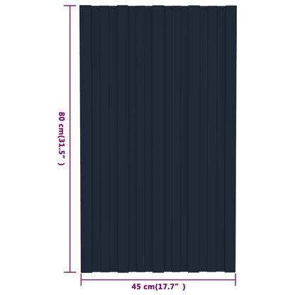 Roof Panel 36 pcs Anthracite 80 x 45 cm Galvanised steel