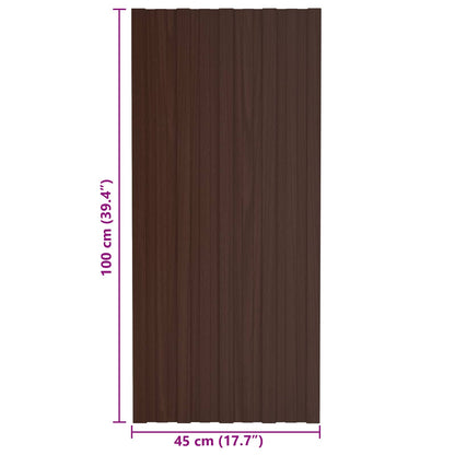 Roof Panel 36 pcs Brown 100 x 45 cm Galvanised steel