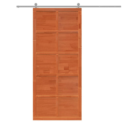 Barn Door Wax brown 100 x 2.5 x 208 cm Solid Pine Wood