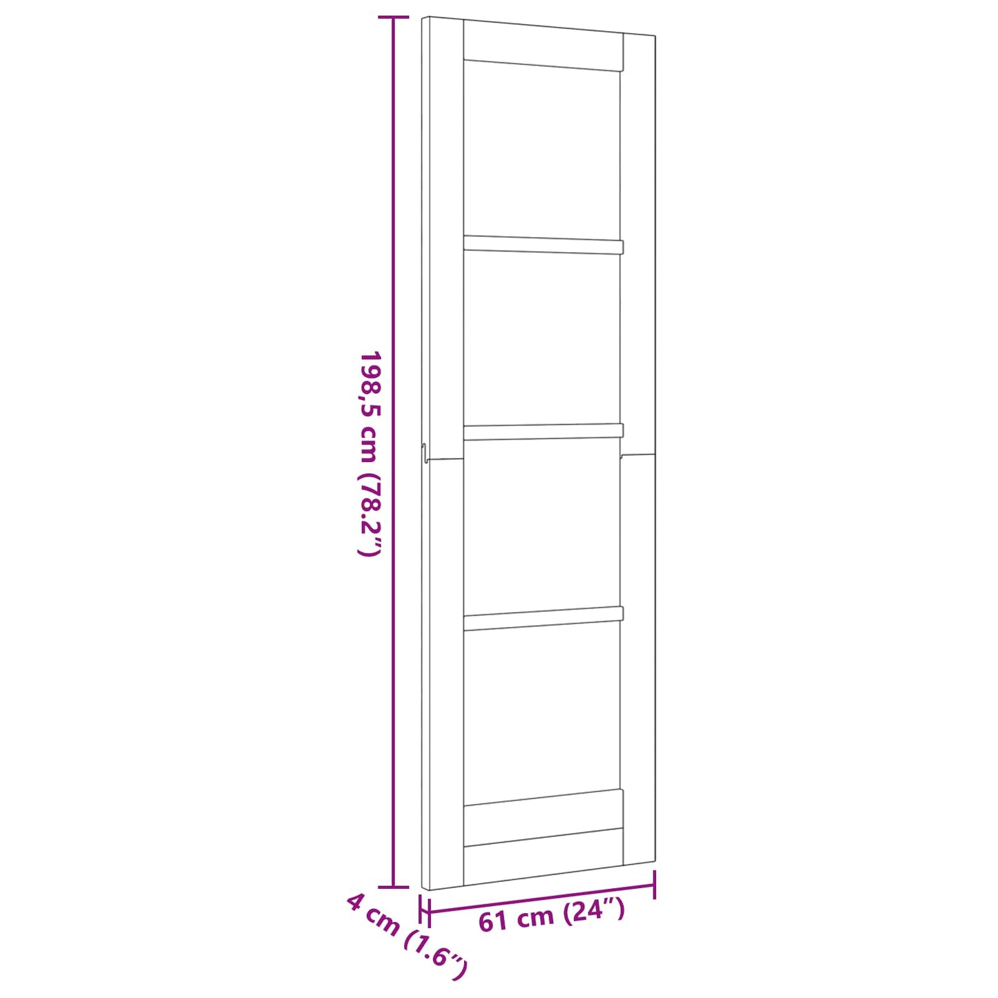 Interior Door Natural 61 x 198.5 cm Plywood