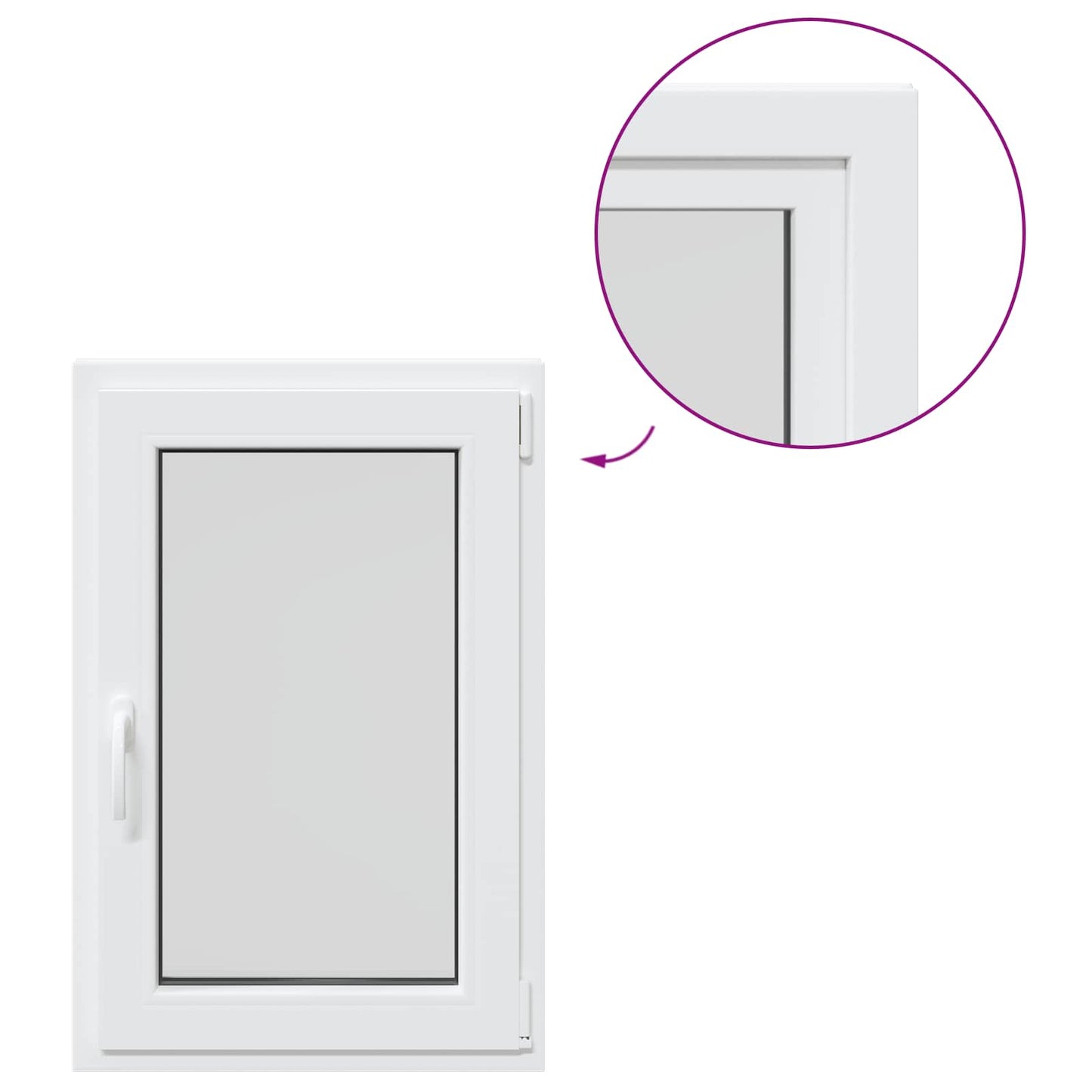 Basement Window RISOR 60 x 80 cm PVC and Glass White