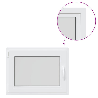 Basement Window RISOR 80 x 60 cm PVC and Glass White