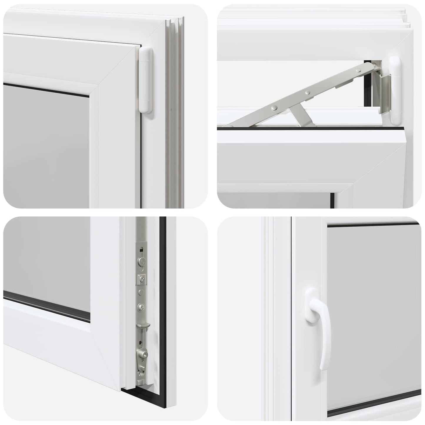 Basement Window RISOR 80 x 70 cm PVC and Glass White