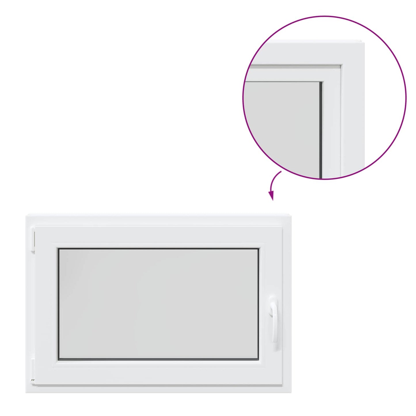 Basement Window RISOR 90 x 60 cm PVC and Glass White