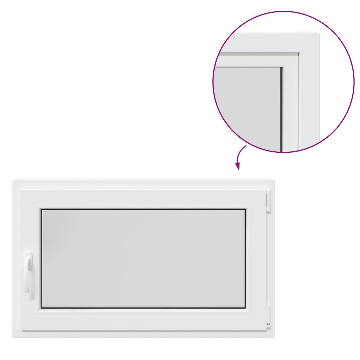 Basement Window RISOR 100 x 60 cm PVC and Glass White