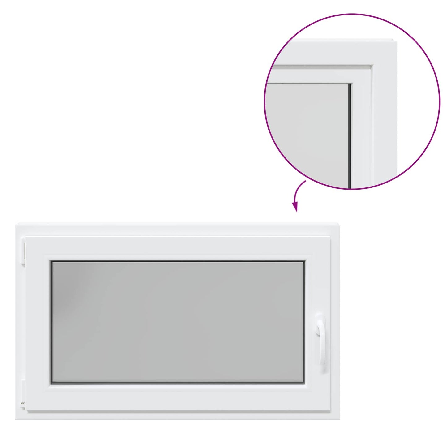 Basement Window RISOR 100 x 60 cm PVC and Glass White