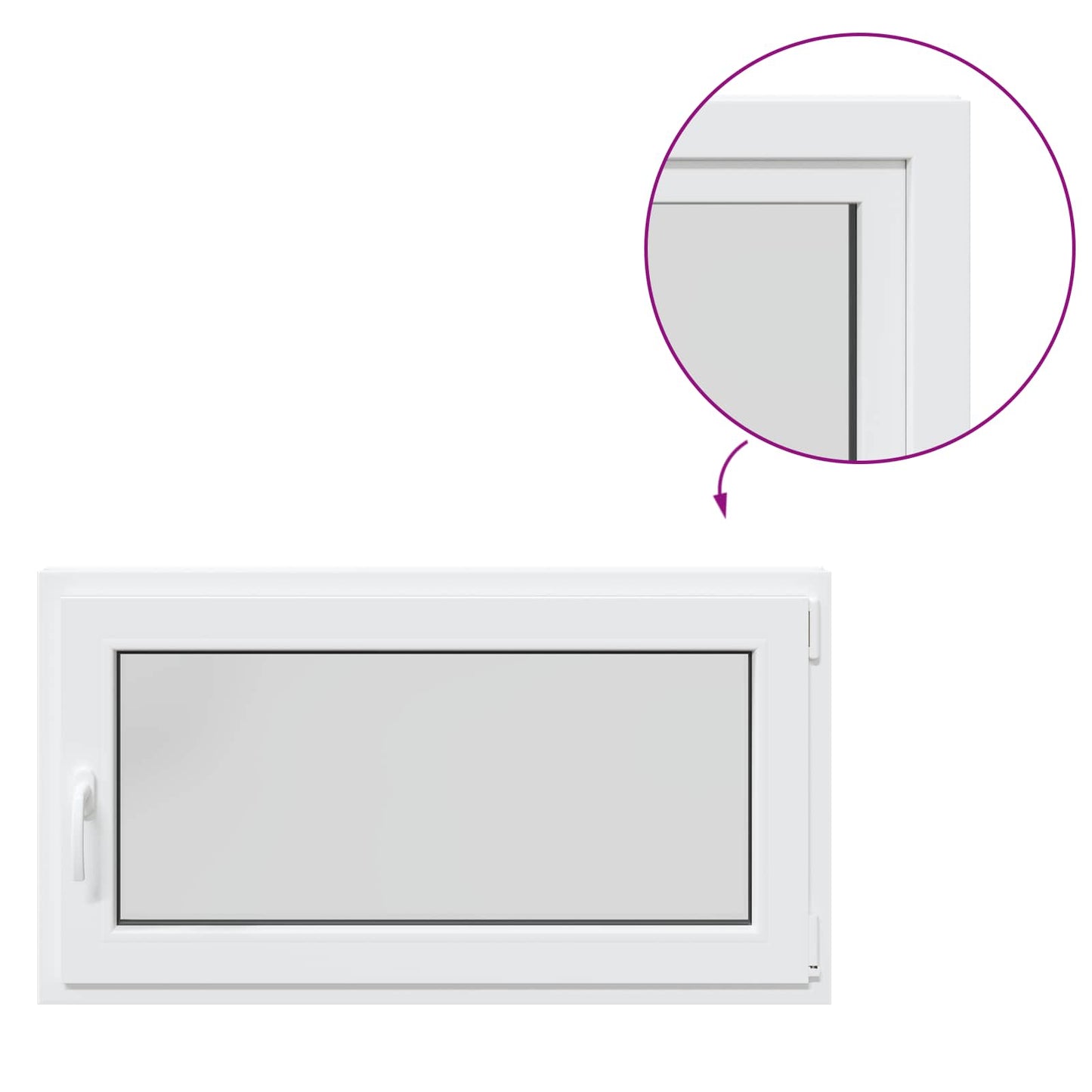 Basement Window RISOR 110 x 50 cm PVC and Glass White