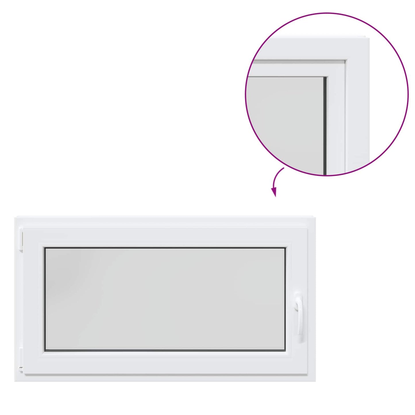 Basement Window RISOR 110 x 50 cm PVC and Glass White