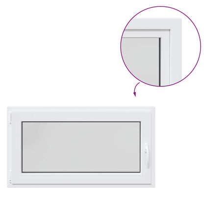 Basement Window RISOR 110 x 50 cm PVC and Glass White