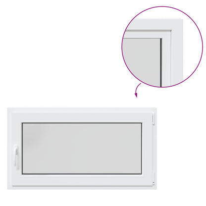 Basement Window RISOR 110 x 70 cm PVC and Glass White