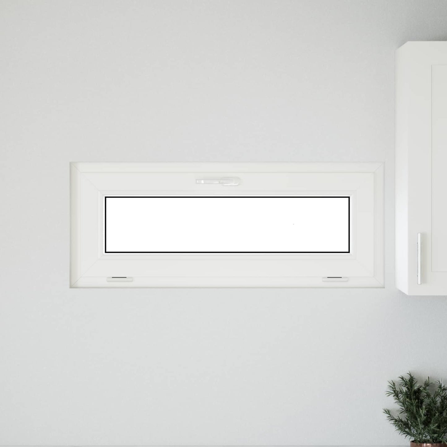Basement Window RISOR 100 x 40 cm PVC and Glass White