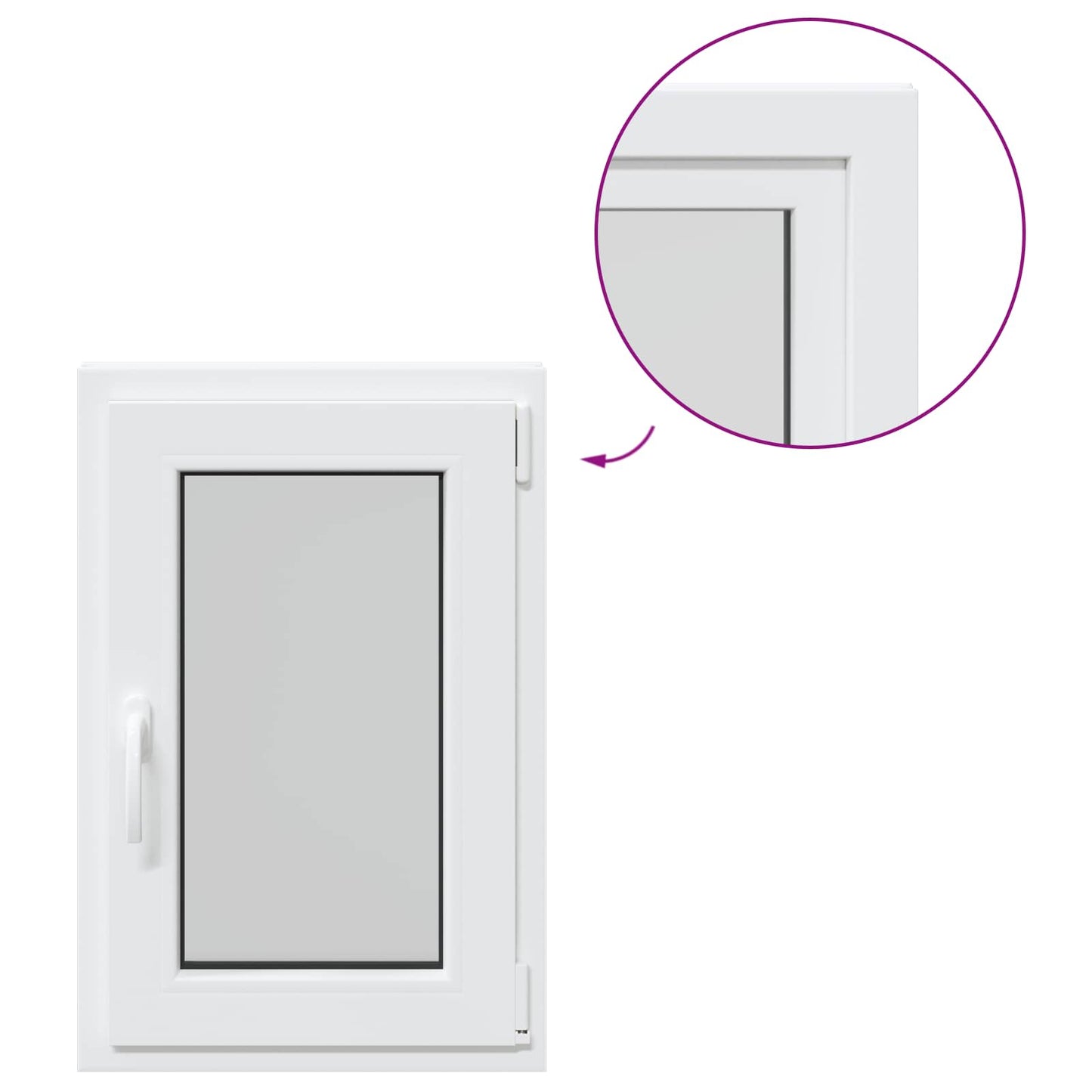 Basement Window RISOR 50 x 75 cm PVC and Glass White
