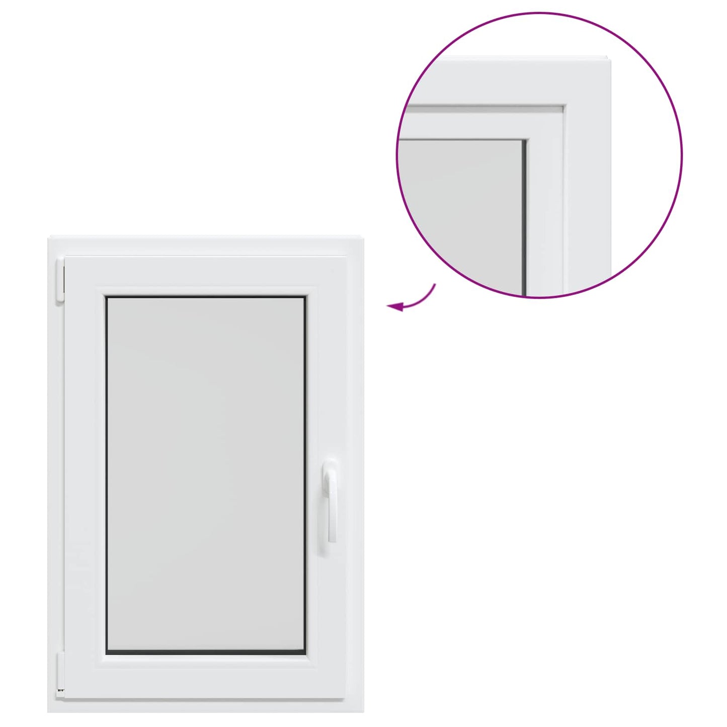 Basement Window RISOR 60 x 90 cm PVC and Glass White