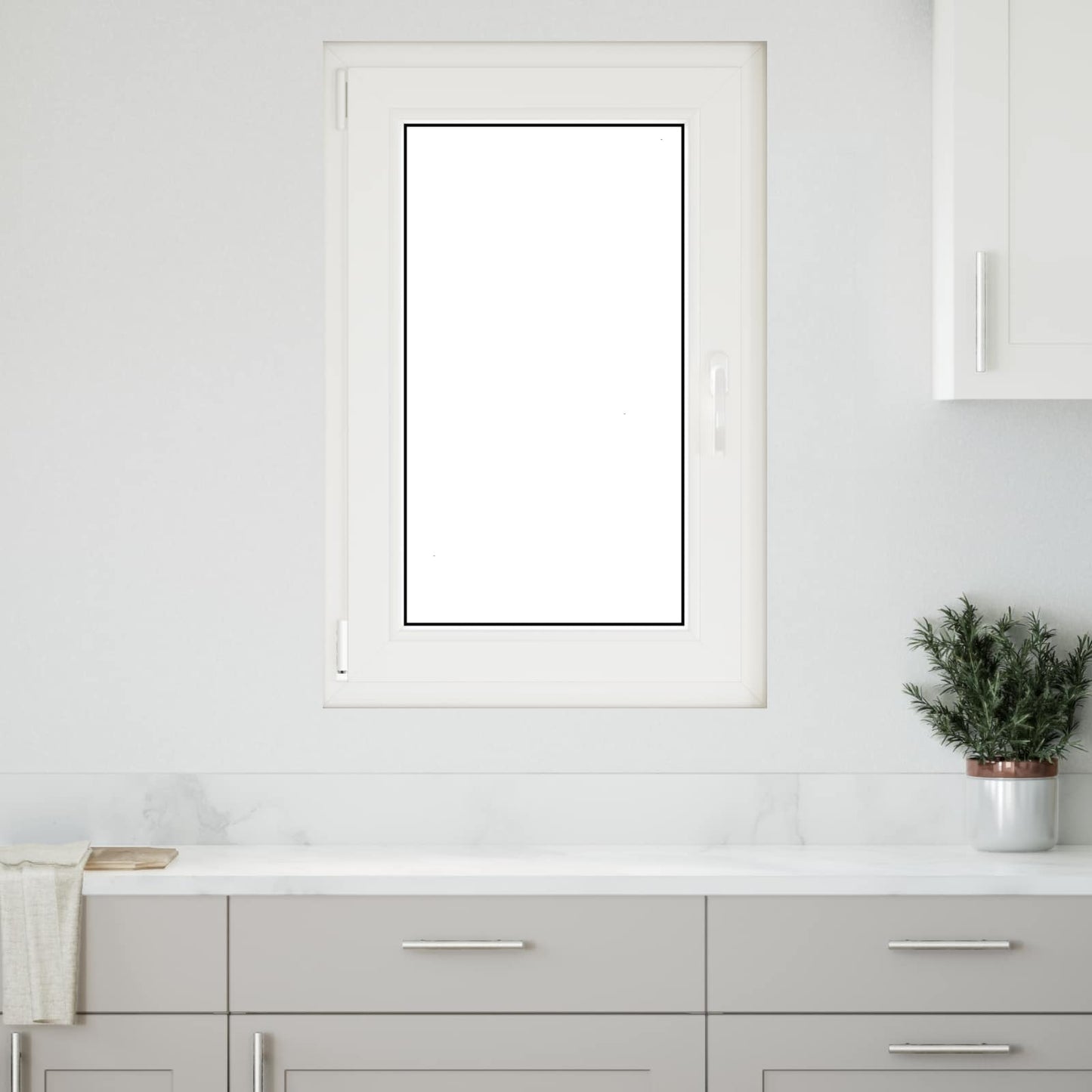 Basement Window RISOR 60 x 90 cm PVC and Glass White