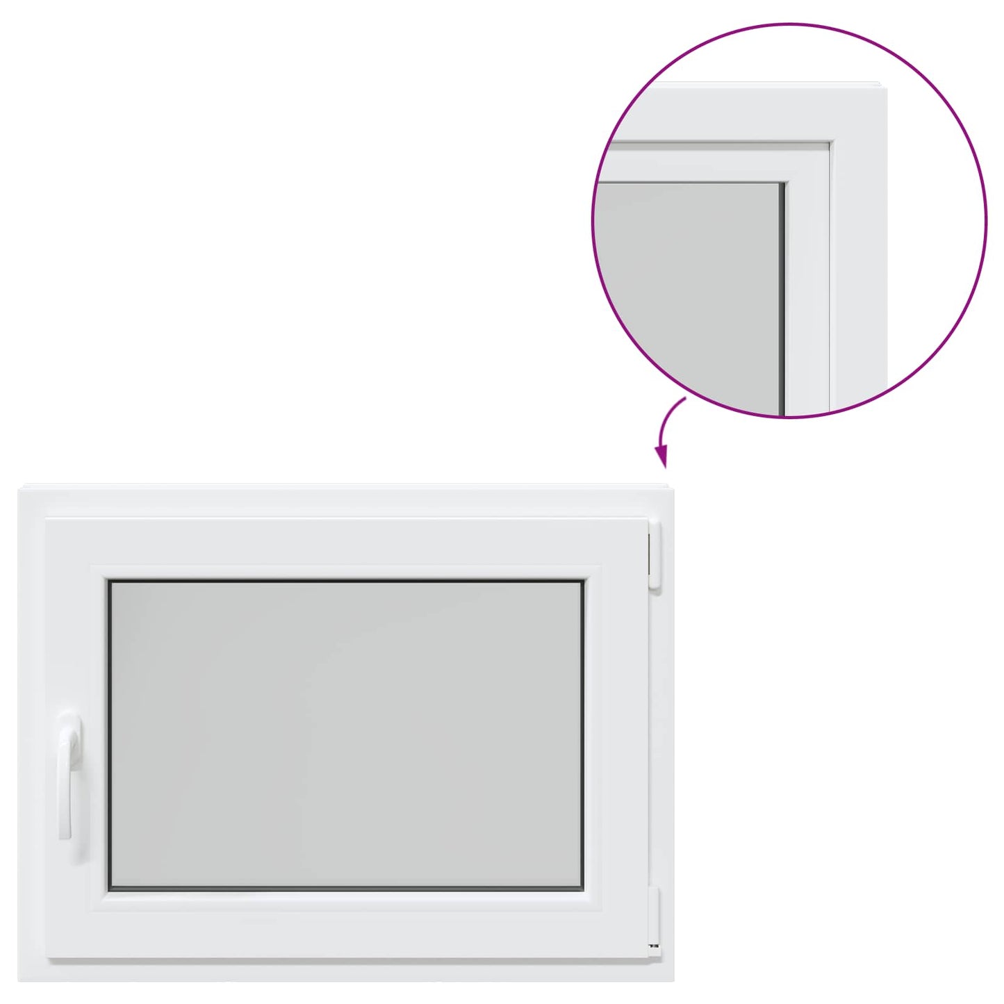 Basement Window RISOR 80 x 50 cm PVC and Glass White