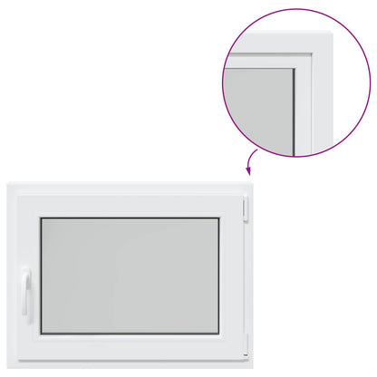 Basement Window RISOR 80 x 70 cm PVC and Glass White