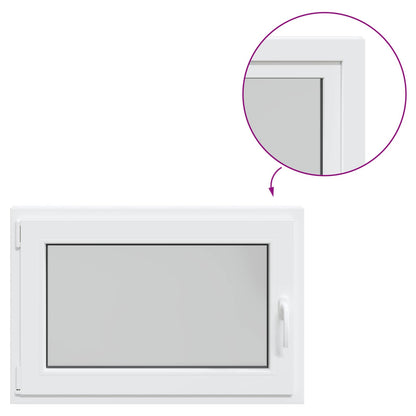 Basement Window RISOR 90 x 60 cm PVC and Glass White