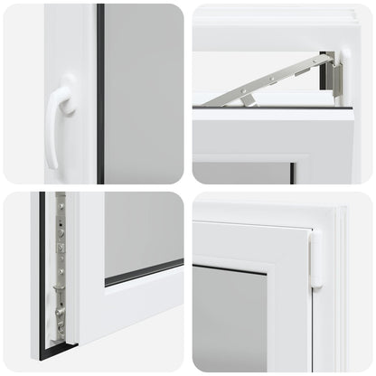 Basement Window RISOR 90 x 70 cm PVC and Glass White