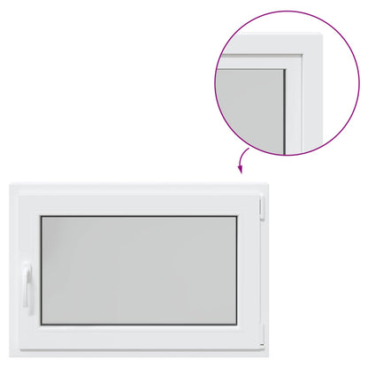 Basement Window RISOR 90 x 70 cm PVC and Glass White
