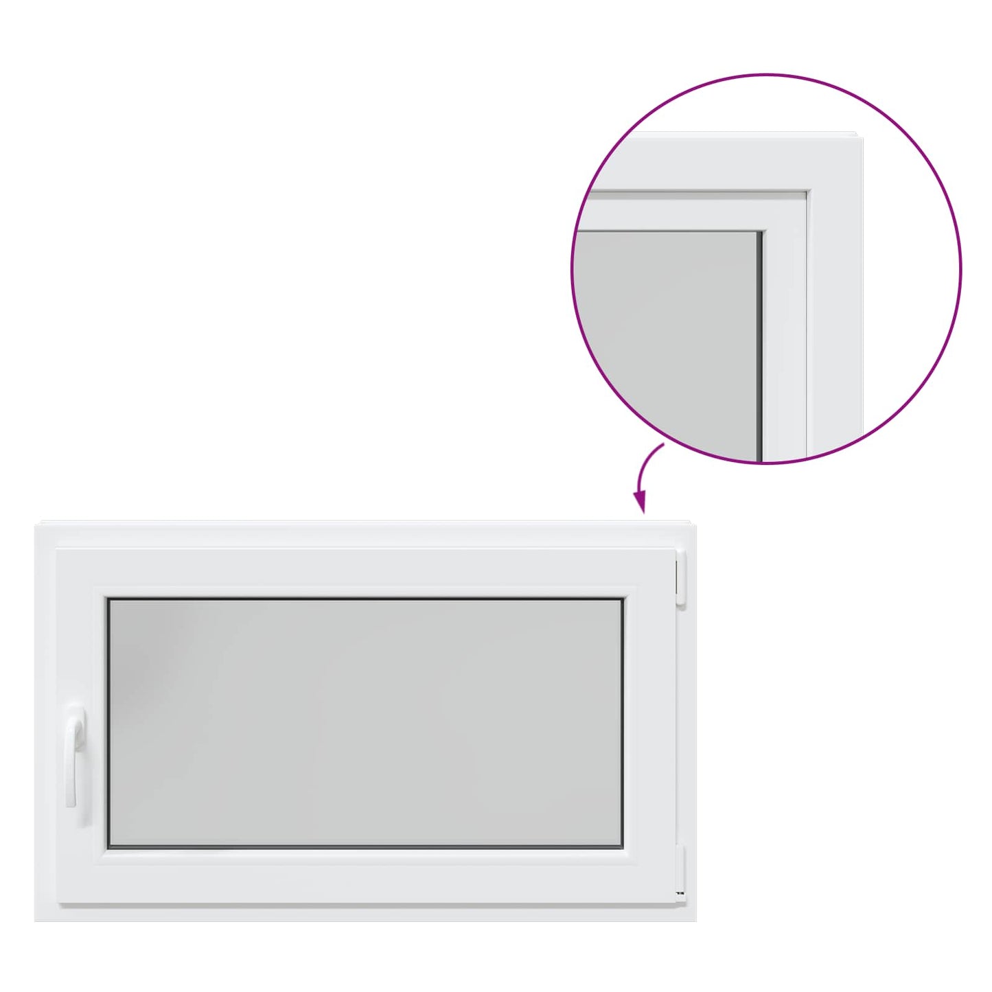 Tilt & Turn Basement Window RISOR 100 x 70 cm PVC and Glass