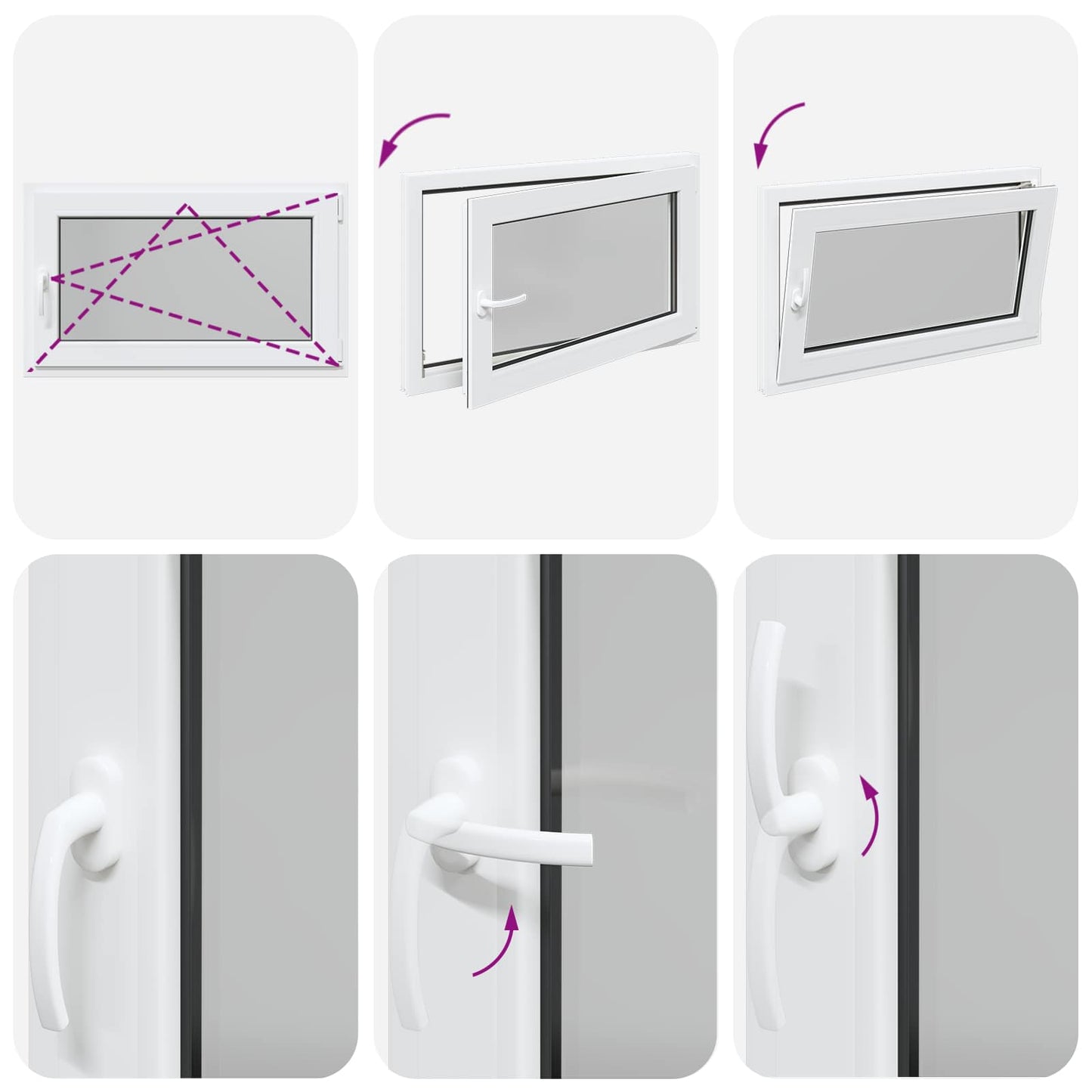 Tilt & Turn Basement Window RISOR 100 x 70 cm PVC and Glass