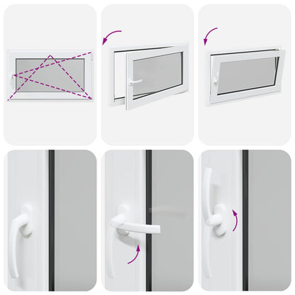 Tilt & Turn Basement Window RISOR 100 x 70 cm PVC and Glass