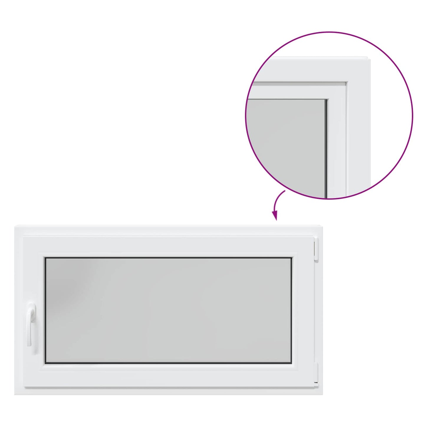Basement Window RISOR 110 x 60 cm PVC and Glass White