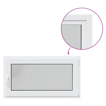 Basement Window RISOR 110 x 60 cm PVC and Glass White