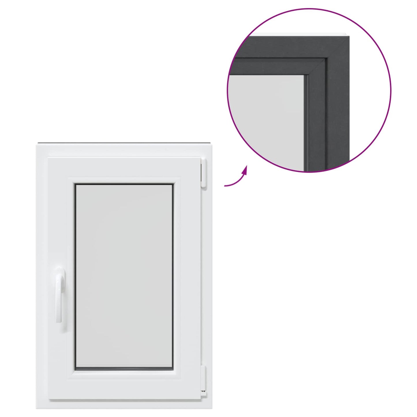 Basement Window RISOR 50 x 75 cm PVC and Glass Anthracite