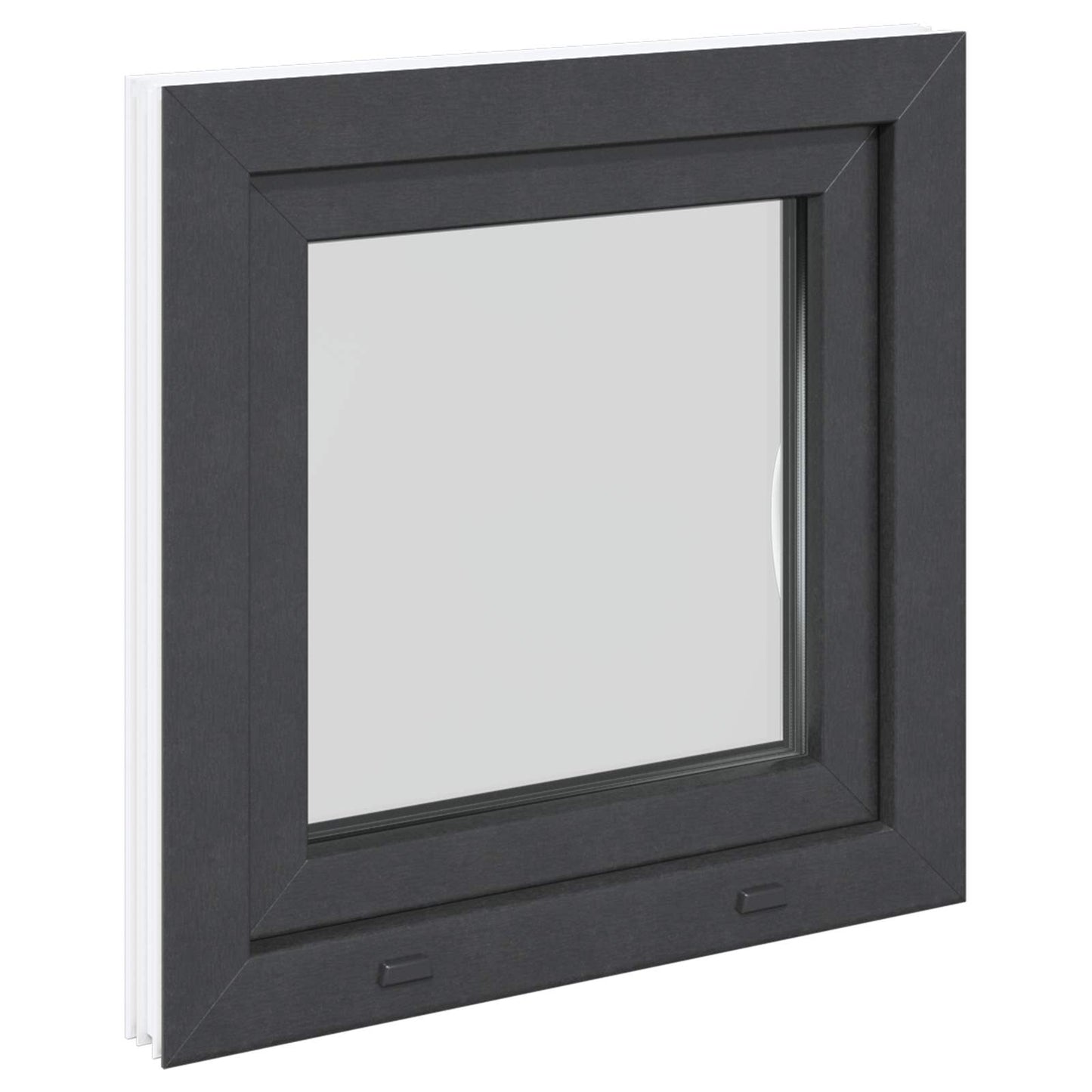Basement Window RISOR 60 x 60 cm PVC and Glass Anthracite