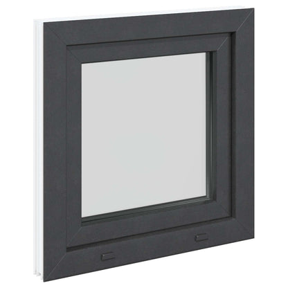 Basement Window RISOR 60 x 60 cm PVC and Glass Anthracite