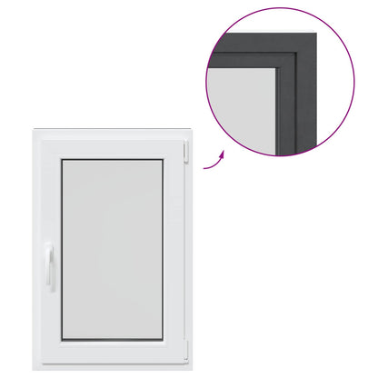 Basement Window RISOR 60 x 80 cm PVC and Glass Anthracite