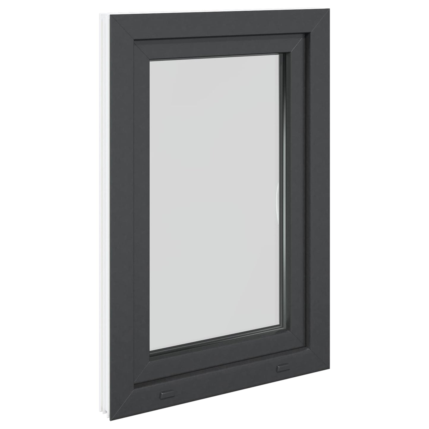 Basement Window RISOR 60 x 90 cm PVC and Glass Anthracite