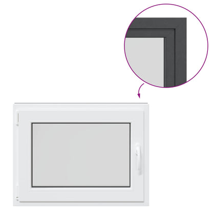 Basement Window RISOR 80 x 50 cm PVC and Glass Anthracite