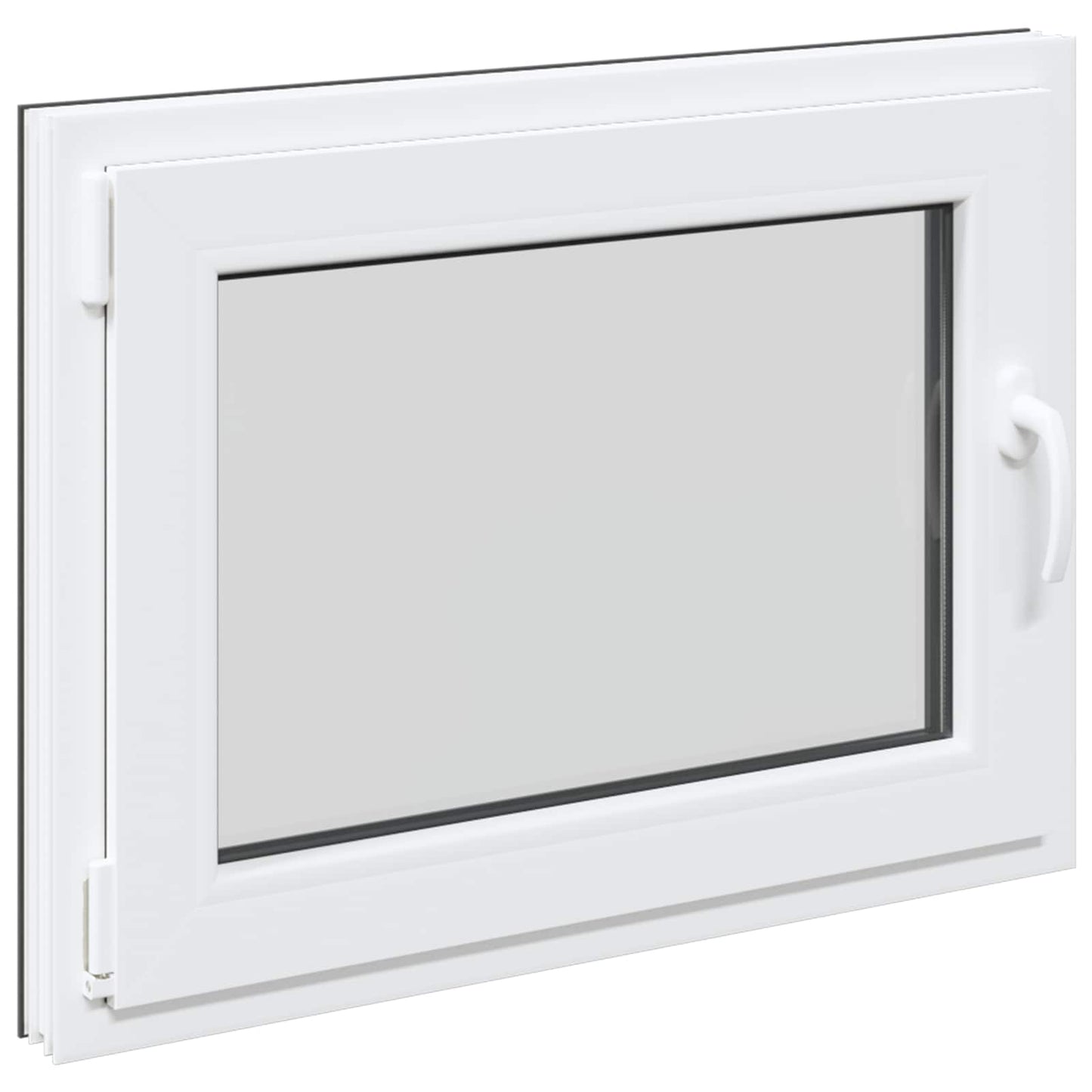 Basement Window RISOR 80 x 50 cm PVC and Glass Anthracite