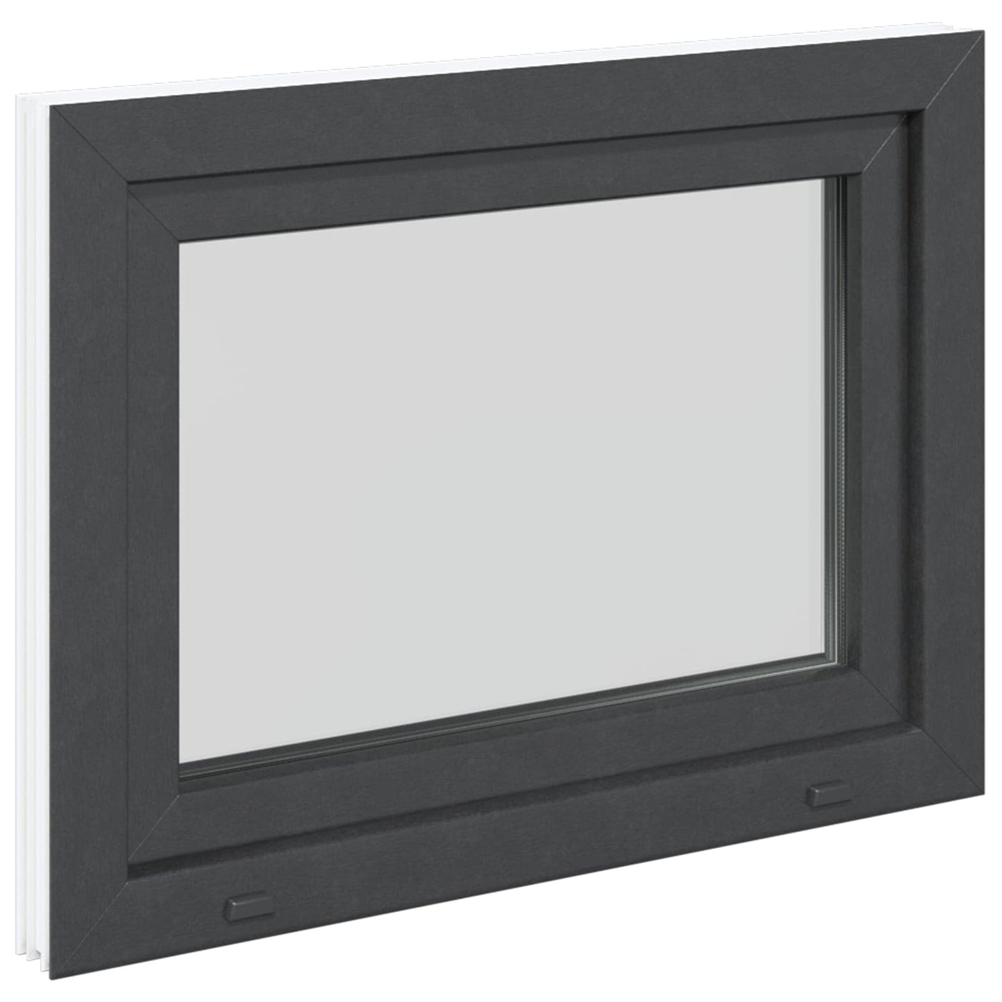 Basement Window RISOR 80 x 50 cm PVC and Glass Anthracite