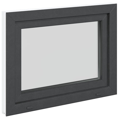 Basement Window RISOR 80 x 50 cm PVC and Glass Anthracite