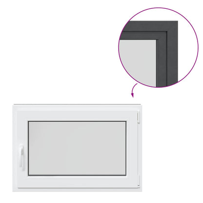 Basement Window RISOR 90 x 60 cm PVC and Glass Anthracite