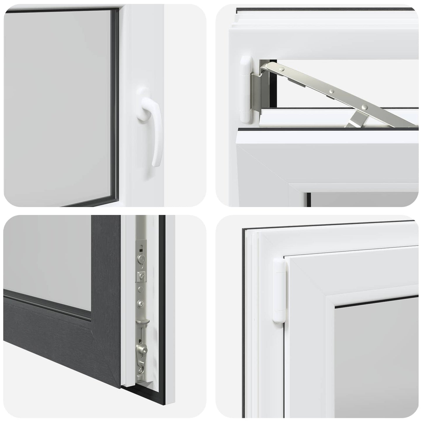 Basement Window RISOR 90 x 70 cm PVC and Glass Anthracite