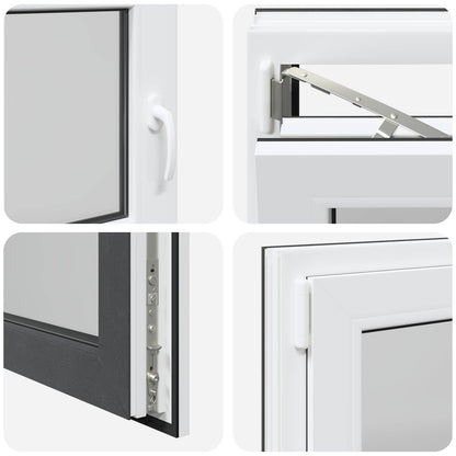 Basement Window RISOR 90 x 70 cm PVC and Glass Anthracite