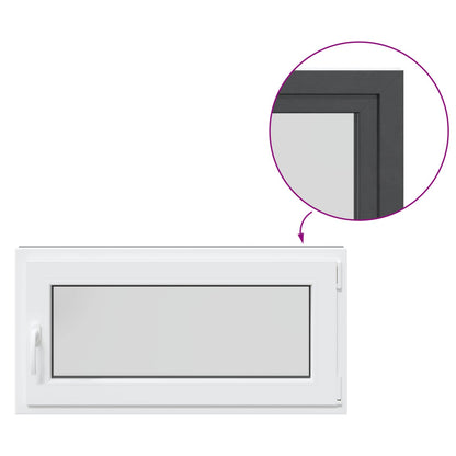 Basement Window RISOR 100 x 50 cm PVC and Glass Anthracite