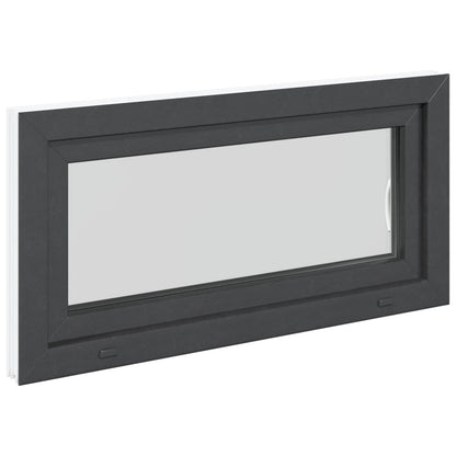 Basement Window RISOR 100 x 50 cm PVC and Glass Anthracite