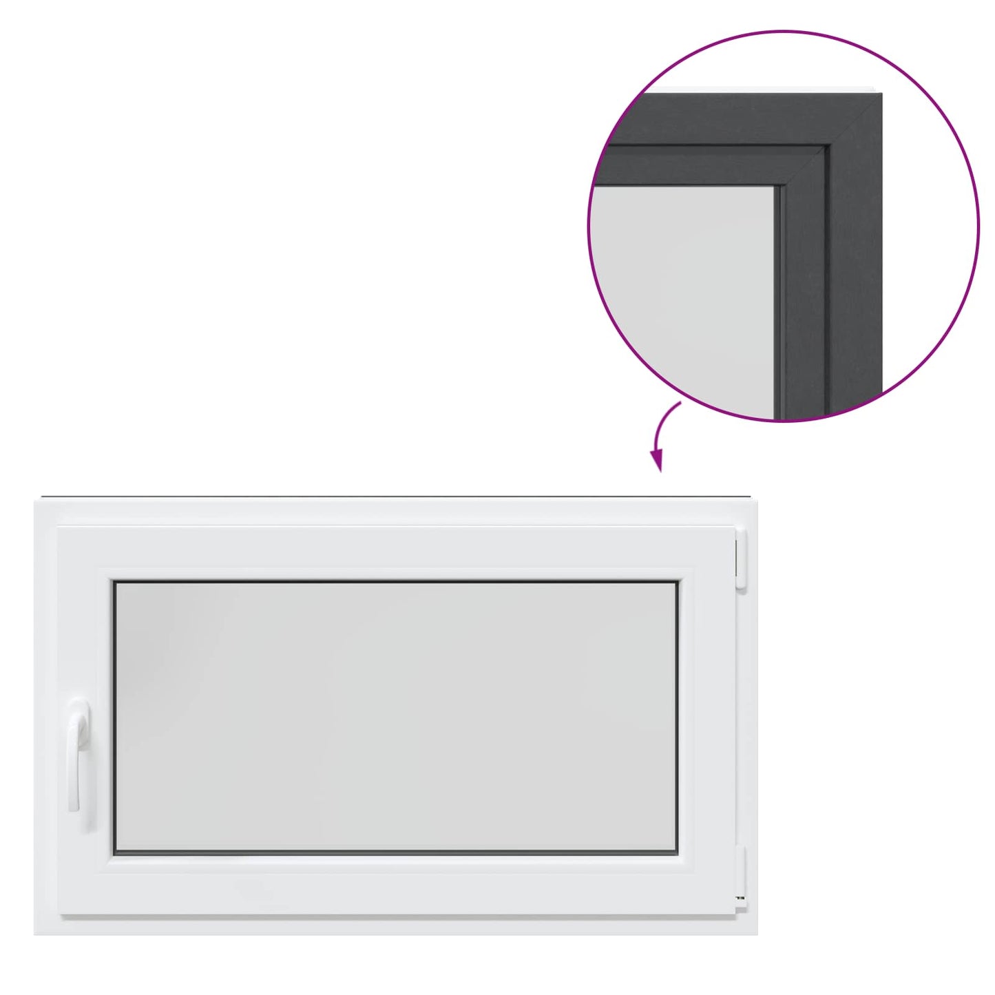 Basement Window RISOR 100 x 60 cm PVC and Glass Anthracite