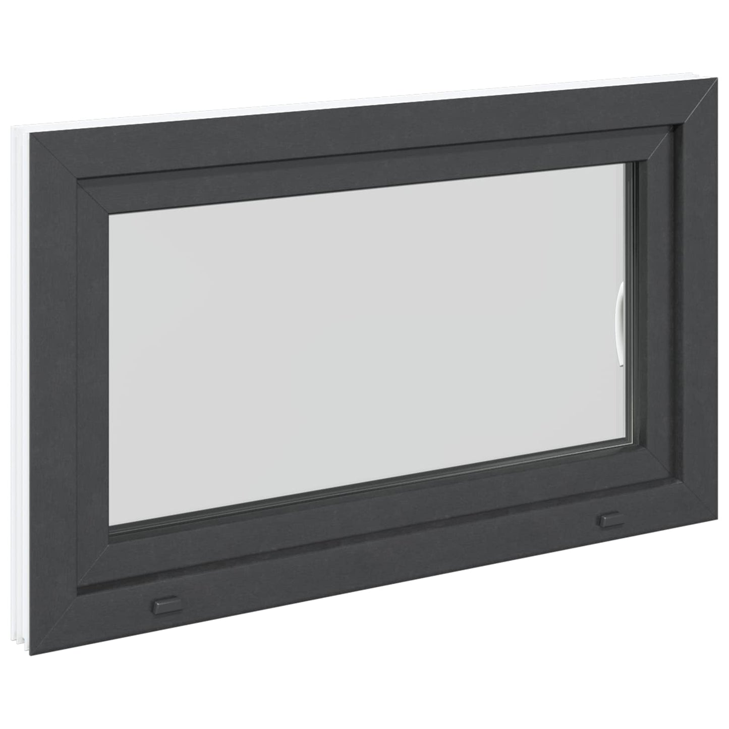 Basement Window RISOR 100 x 70 cm PVC and Glass Anthracite