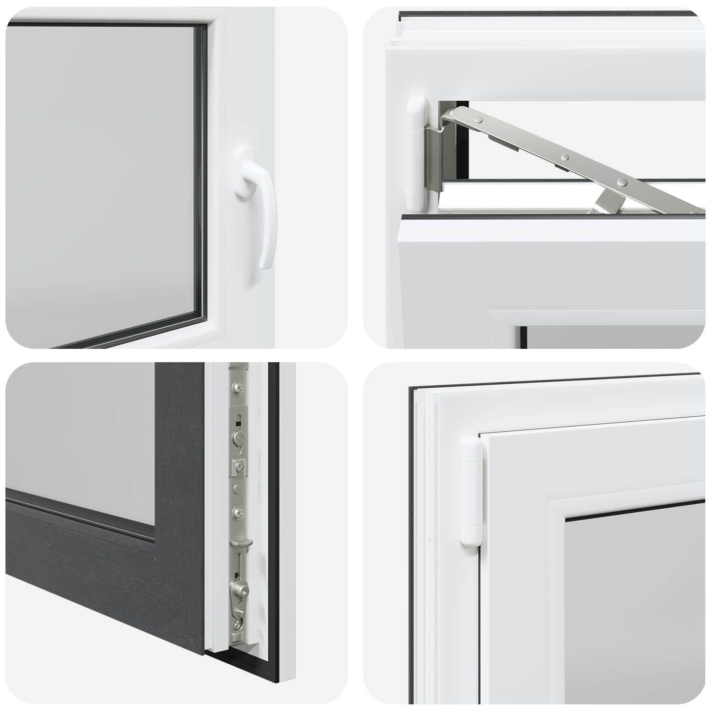Basement Window RISOR 100 x 70 cm PVC and Glass Anthracite