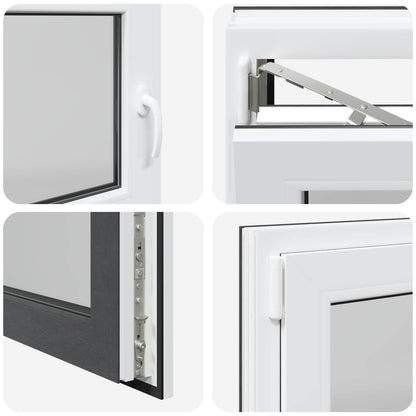 Basement Window RISOR 100 x 70 cm PVC and Glass Anthracite