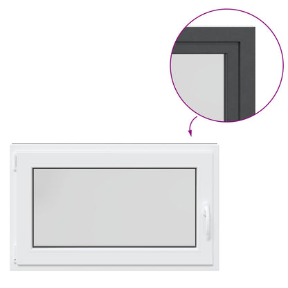 Basement Window RISOR 100 x 70 cm PVC and Glass Anthracite