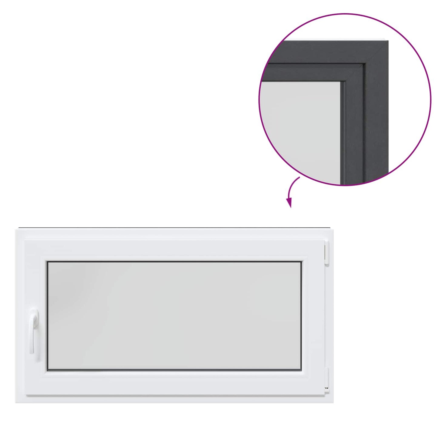 Basement Window RISOR 110 x 60 cm PVC and Glass Anthracite