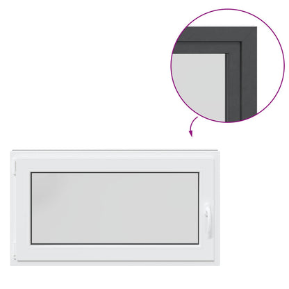 Basement Window RISOR 110 x 60 cm PVC and Glass Anthracite