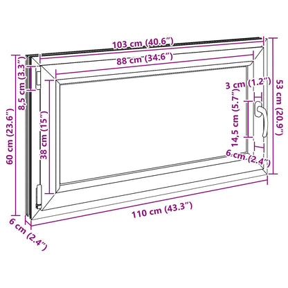 Basement Window RISOR 110 x 60 cm PVC and Glass Anthracite